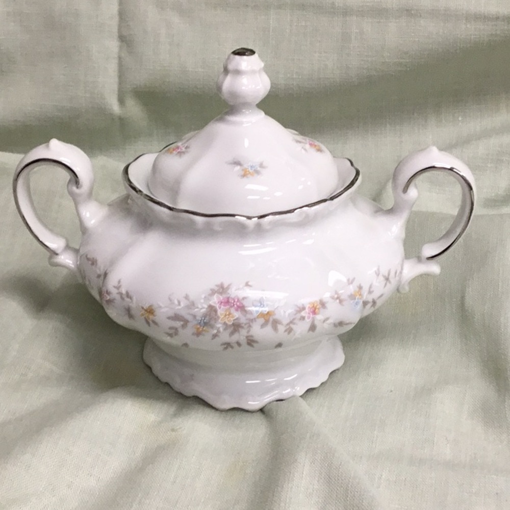 Johann Haviland Floral Sugar Bowl Bavaria Germany